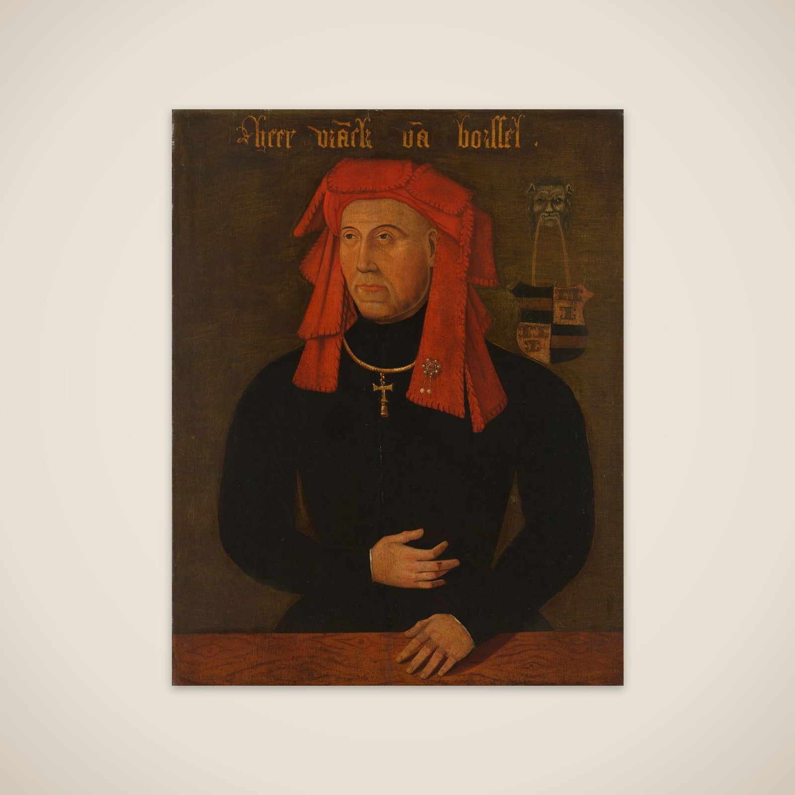 Portrait of Frank van Borselen, Lord of Sint Maartensdijk and Stadtholder of Holland, fourth Husband of Jacoba of Bavaria, Countess of Holland and Zeeland (Jacqueline, Countess of Hainaut) unframed print