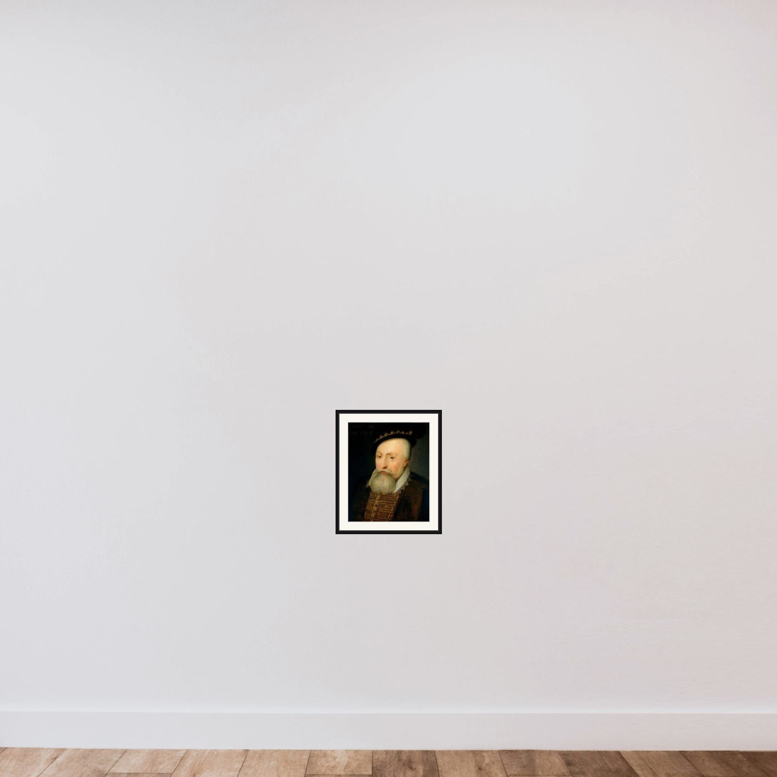 Portrait of Robert Dudley (1532-88), Earl of Leicester framed — shown to scale