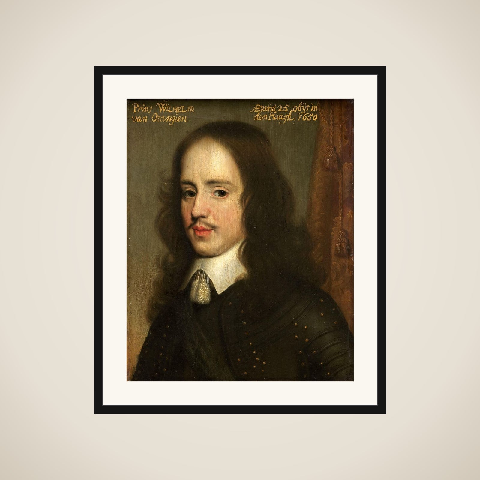 Portrait of Willem II (1626-50), Prince of Orange framed