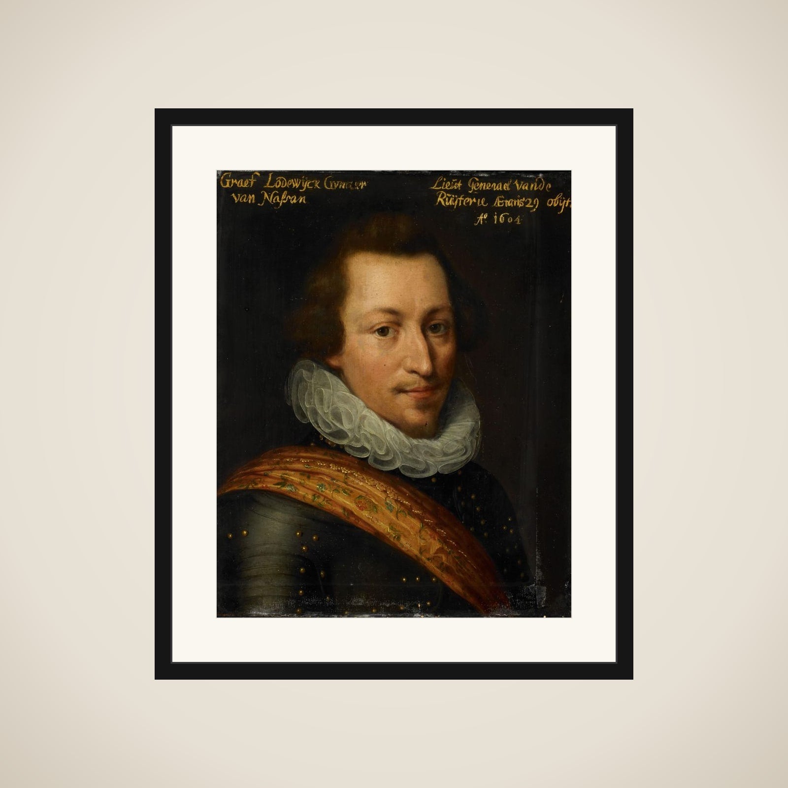 Portrait of Lodewijk Günther (1575-1604), Count of Nassau framed