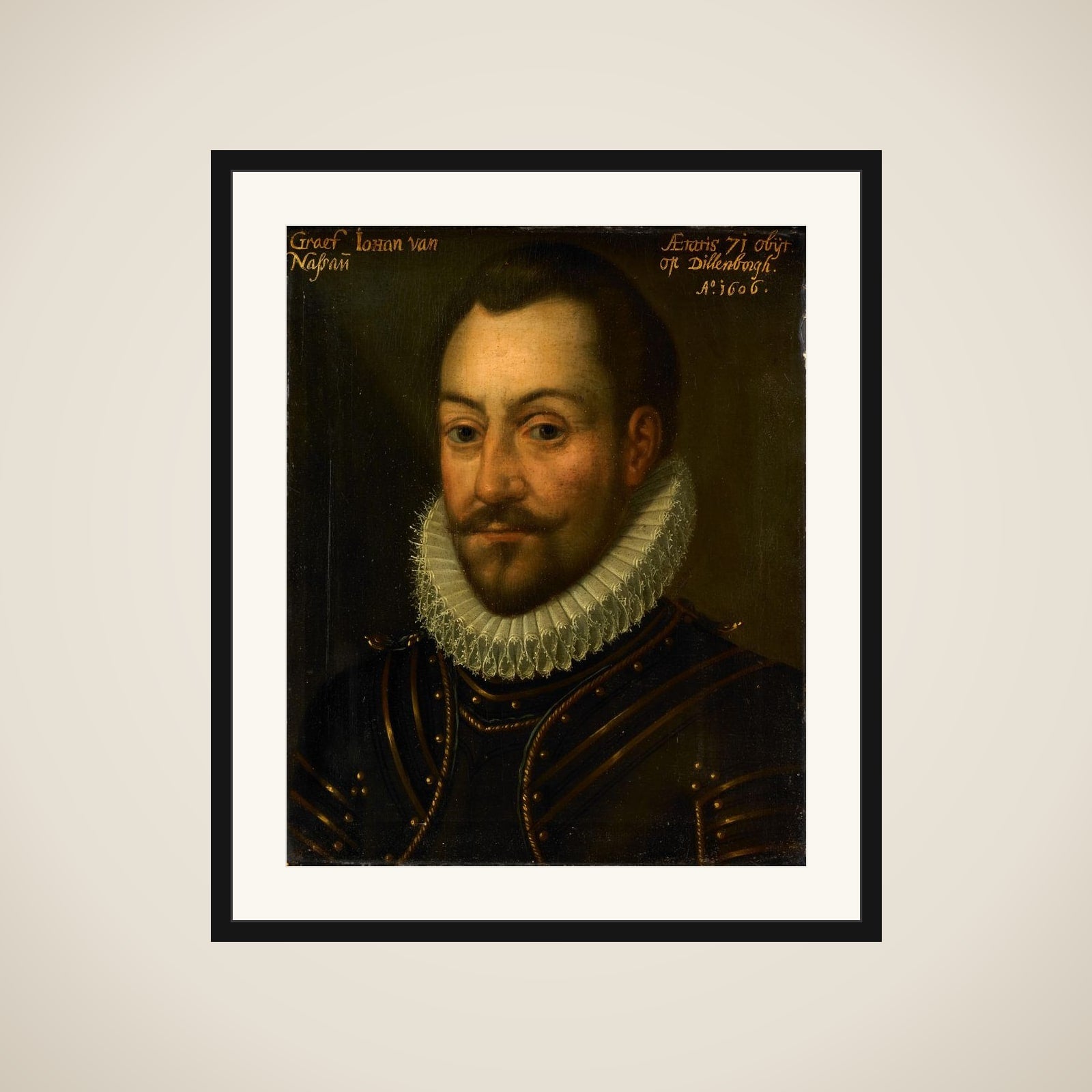 Portrait of an Unknown Count or Officer, possibly Jan the Elder (1535-1606), Count of Nassau framed