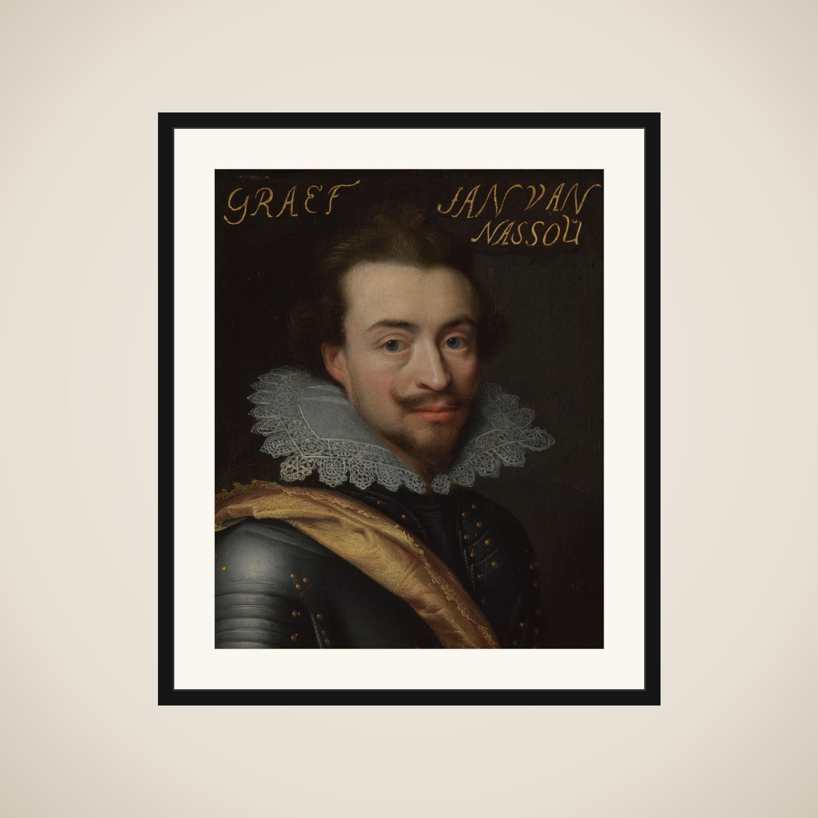 Portrait of Jan the Younger (1583-1638), Count of Nassau-Siegen framed