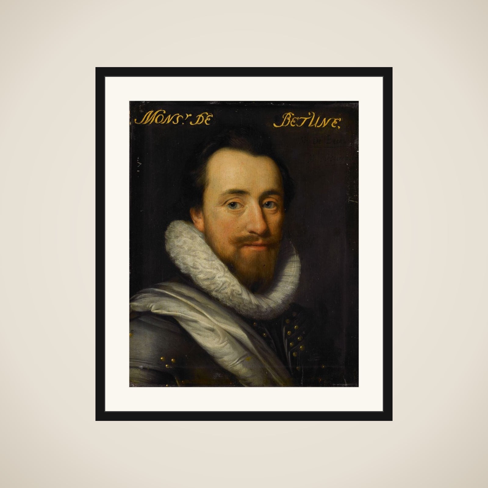 Portrait of Syrius de Bethune (?-1649), Lord of Cogni, Mareuil, le Beysel, Toulon, Conegory and Chastillon framed