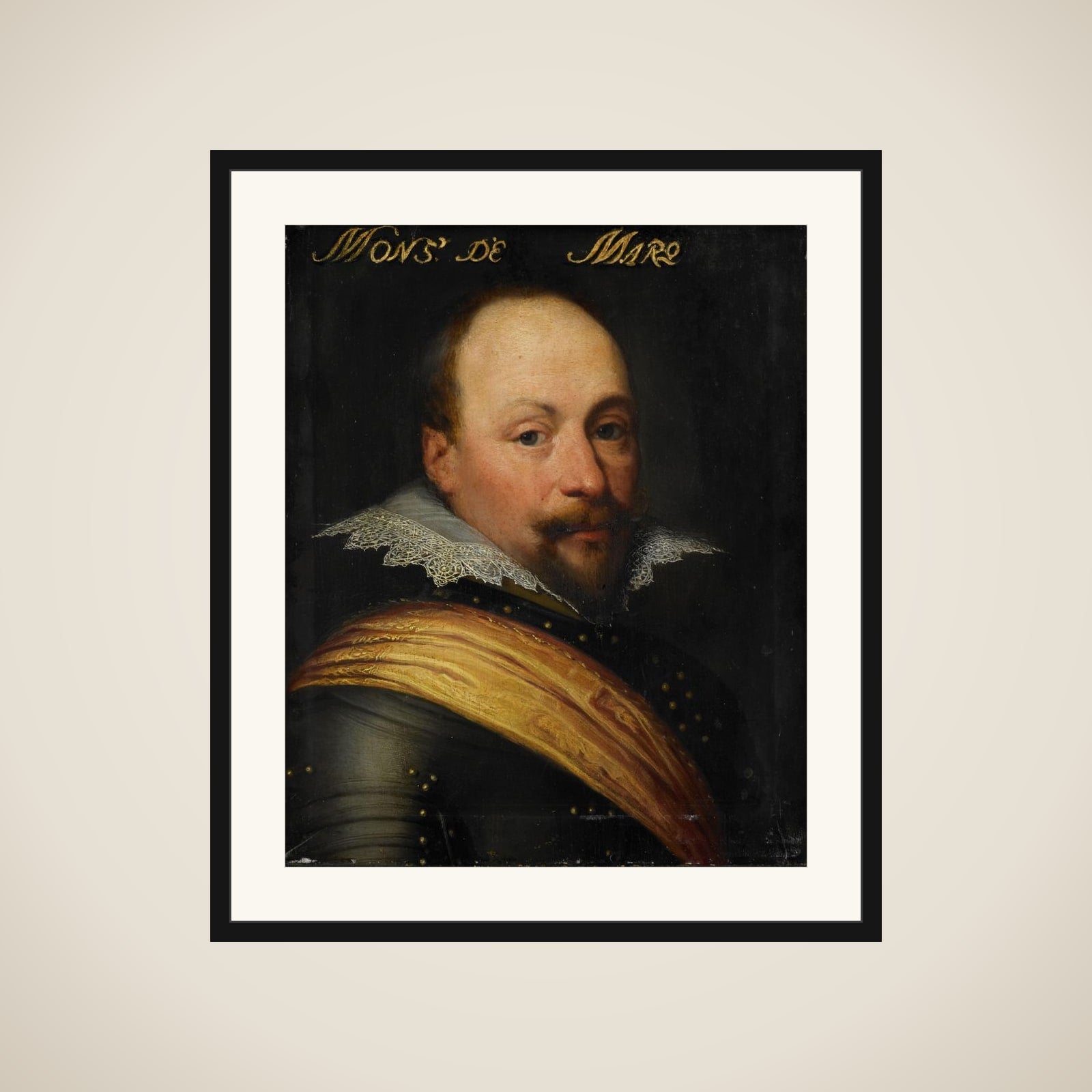 Portrait of Daniel de Hertaing (?-1625), Lord of Marquette framed