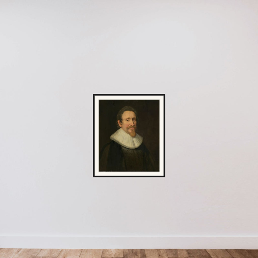 Portrait of Hugo de Groot (1583-1645) framed — shown to scale