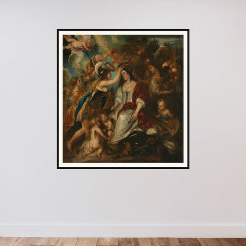 Allegory of Peace framed — shown to scale