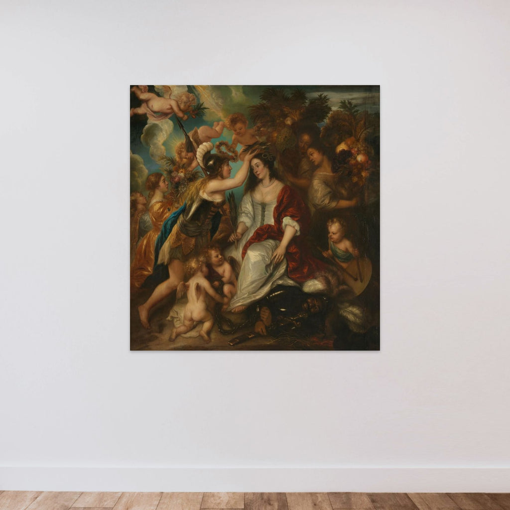 Allegory of Peace unframed — shown to scale