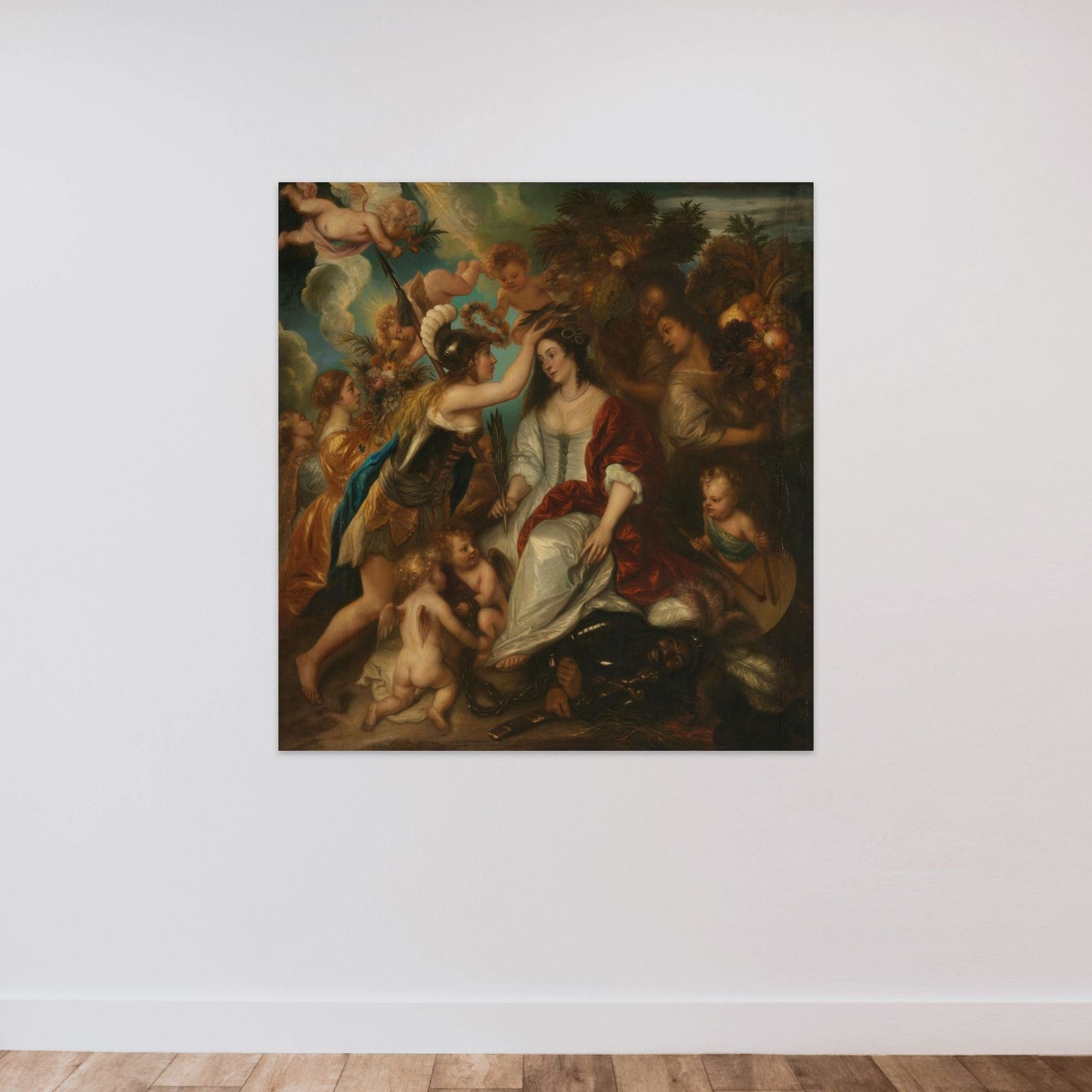 Allegory of Peace unframed — shown to scale