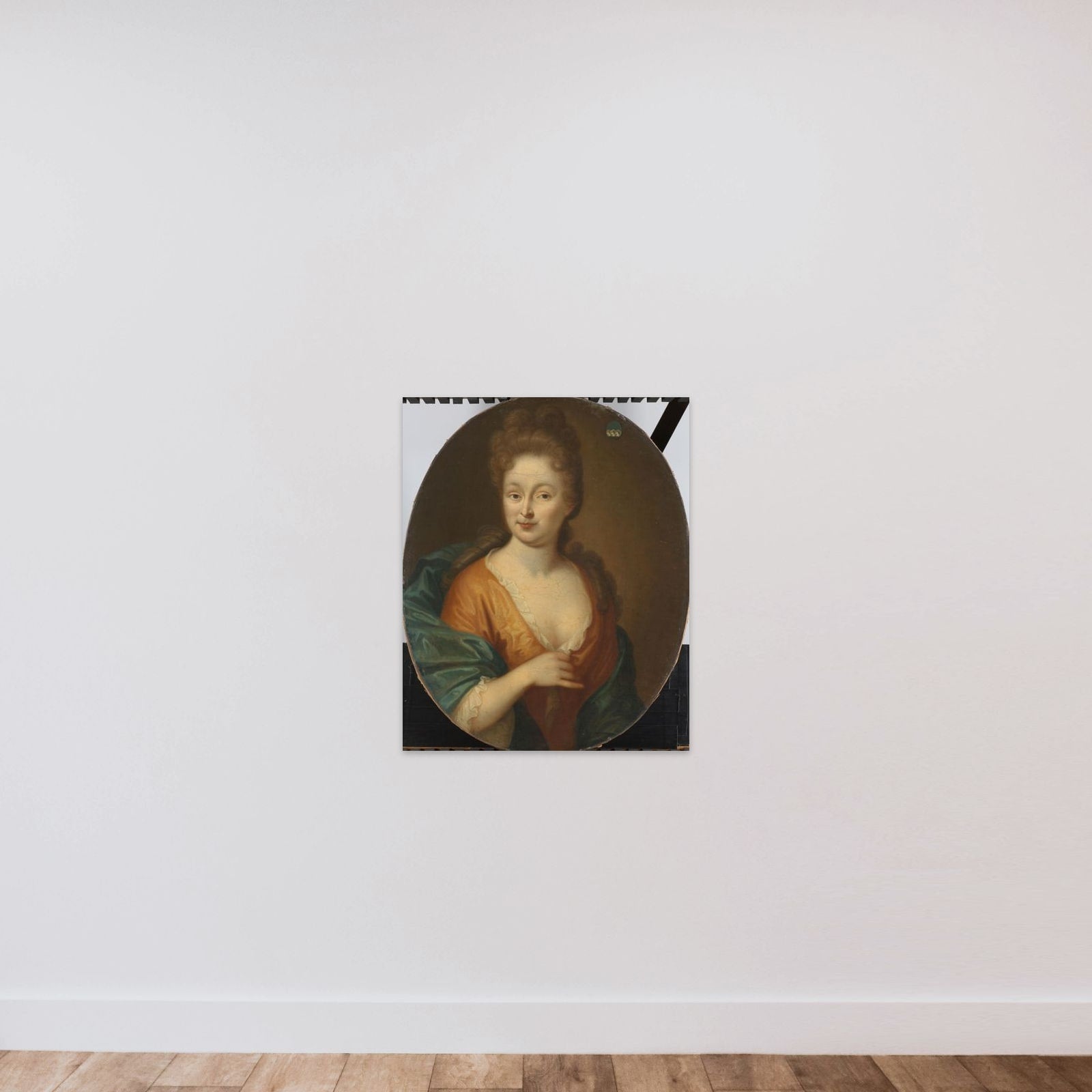 Portrait of a Woman, possibly Elisabeth Hollaer, Wife of Theodorus Rijswijk unframed — shown to scale