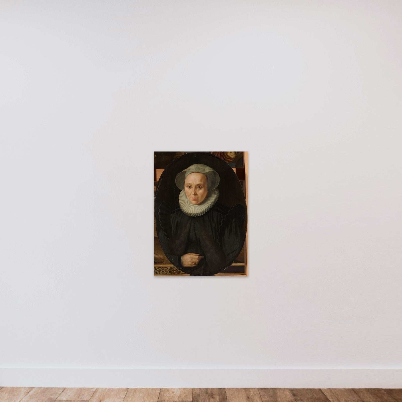 Portrait of a Woman unframed — shown to scale