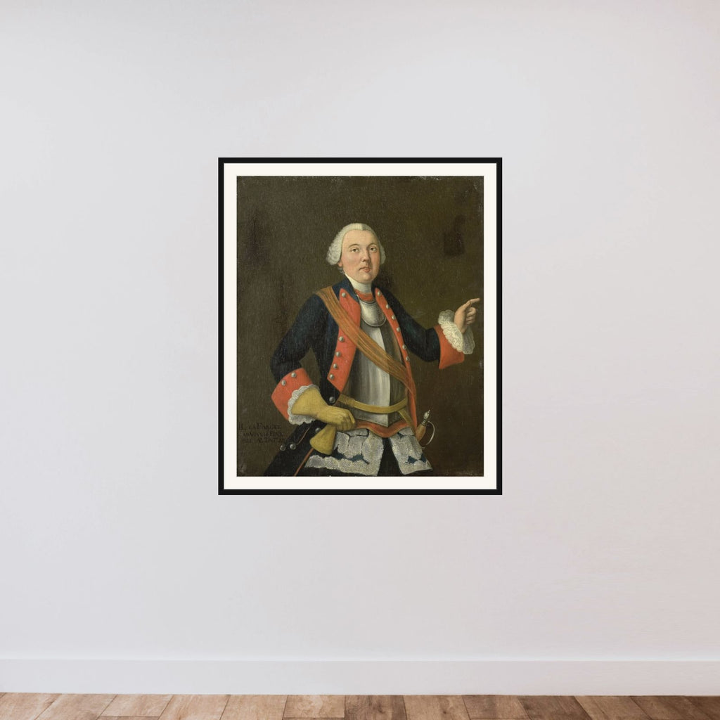 Jan Hendrik van Rijswijk (b 1717) framed — shown to scale