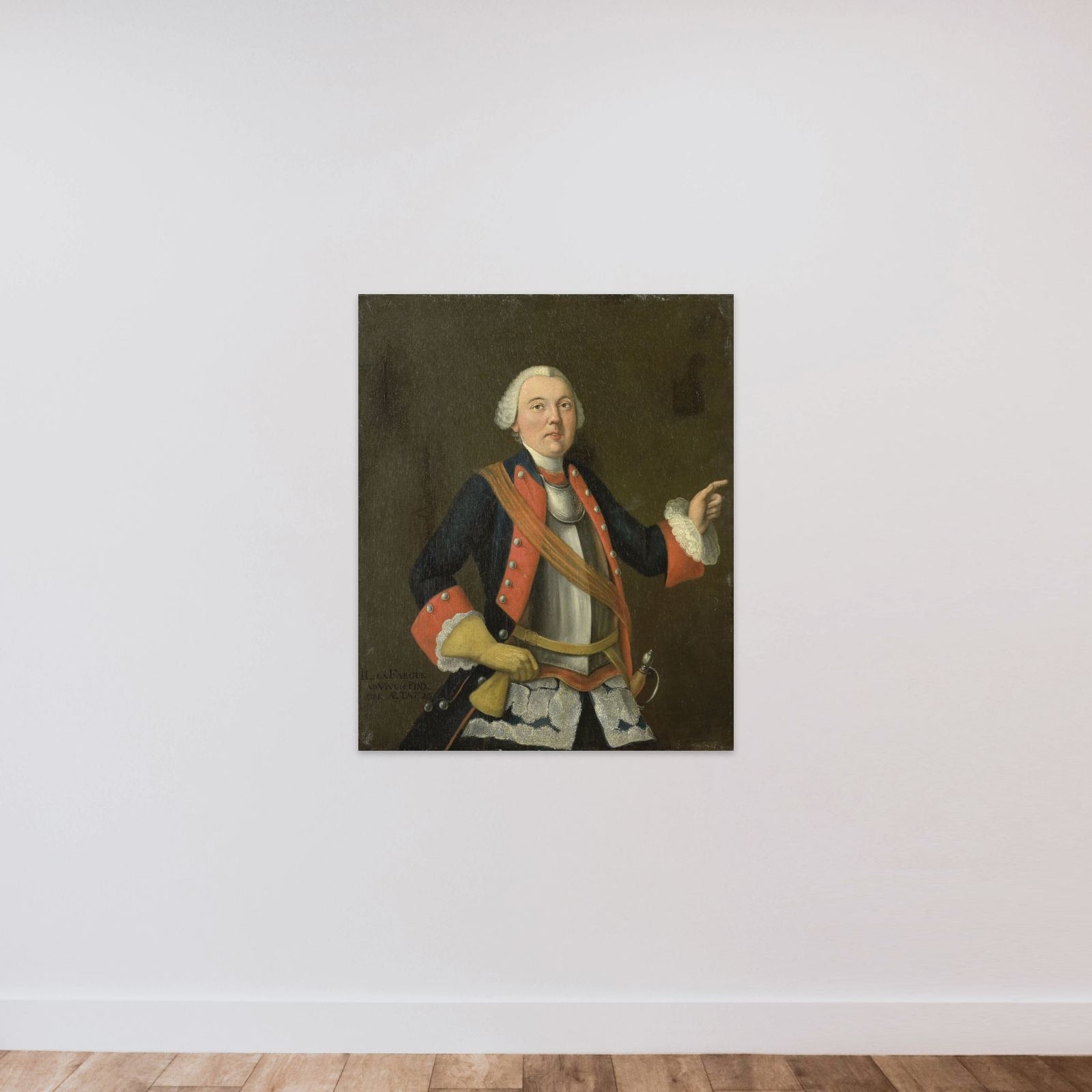 Jan Hendrik van Rijswijk (b 1717) unframed — shown to scale