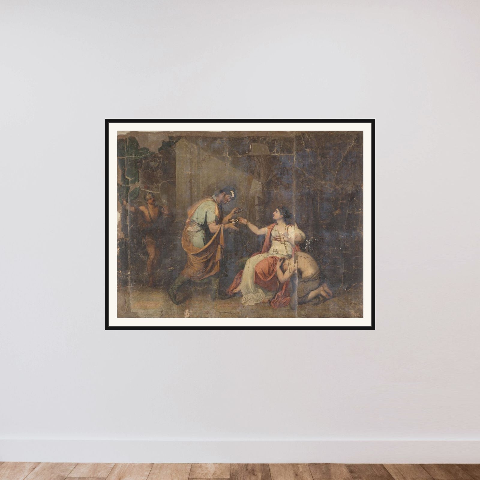 The Death of  Sophonisbe, Queen of Numidia framed — shown to scale