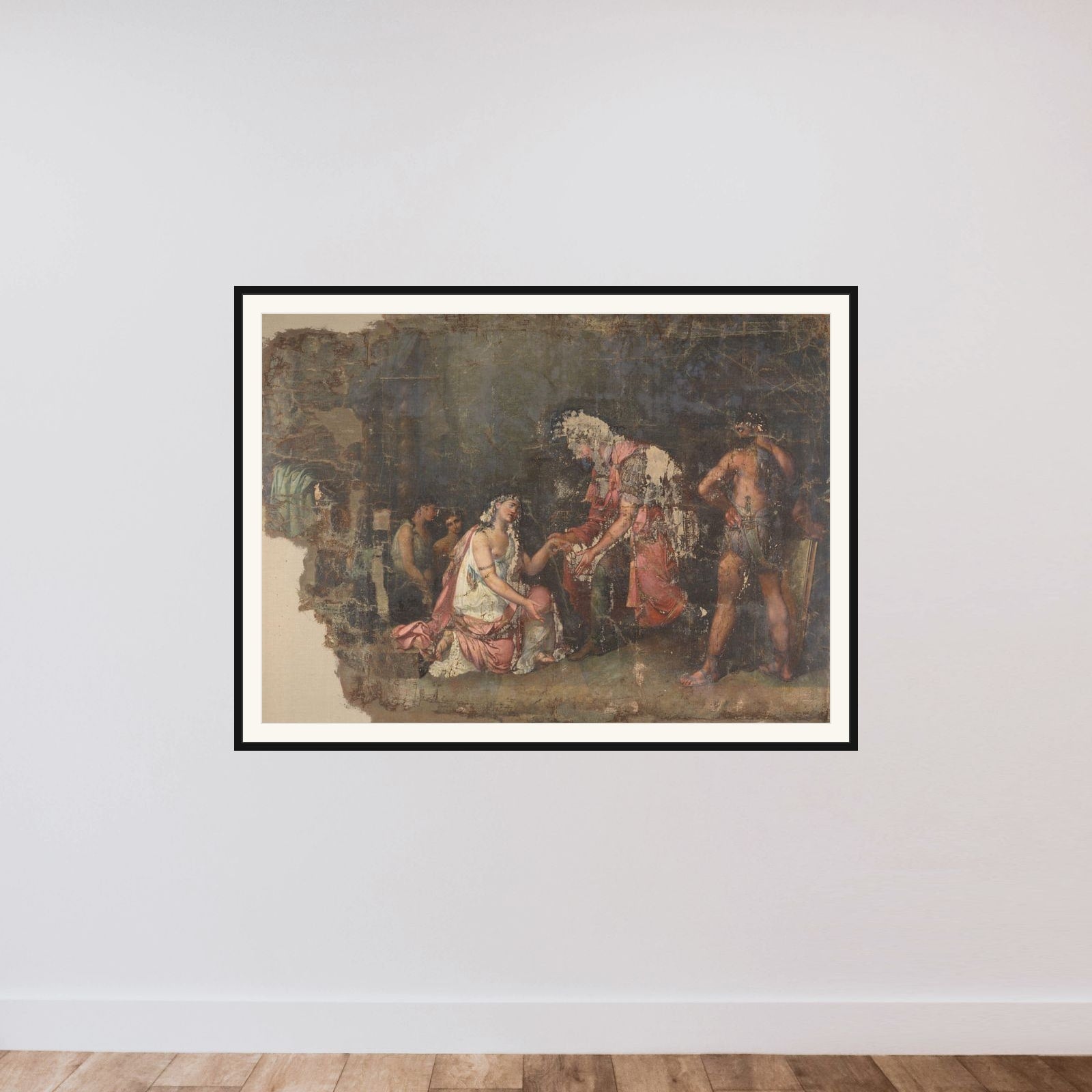 Sophonisbe kneeling before Masinissa, King of Numidia framed — shown to scale
