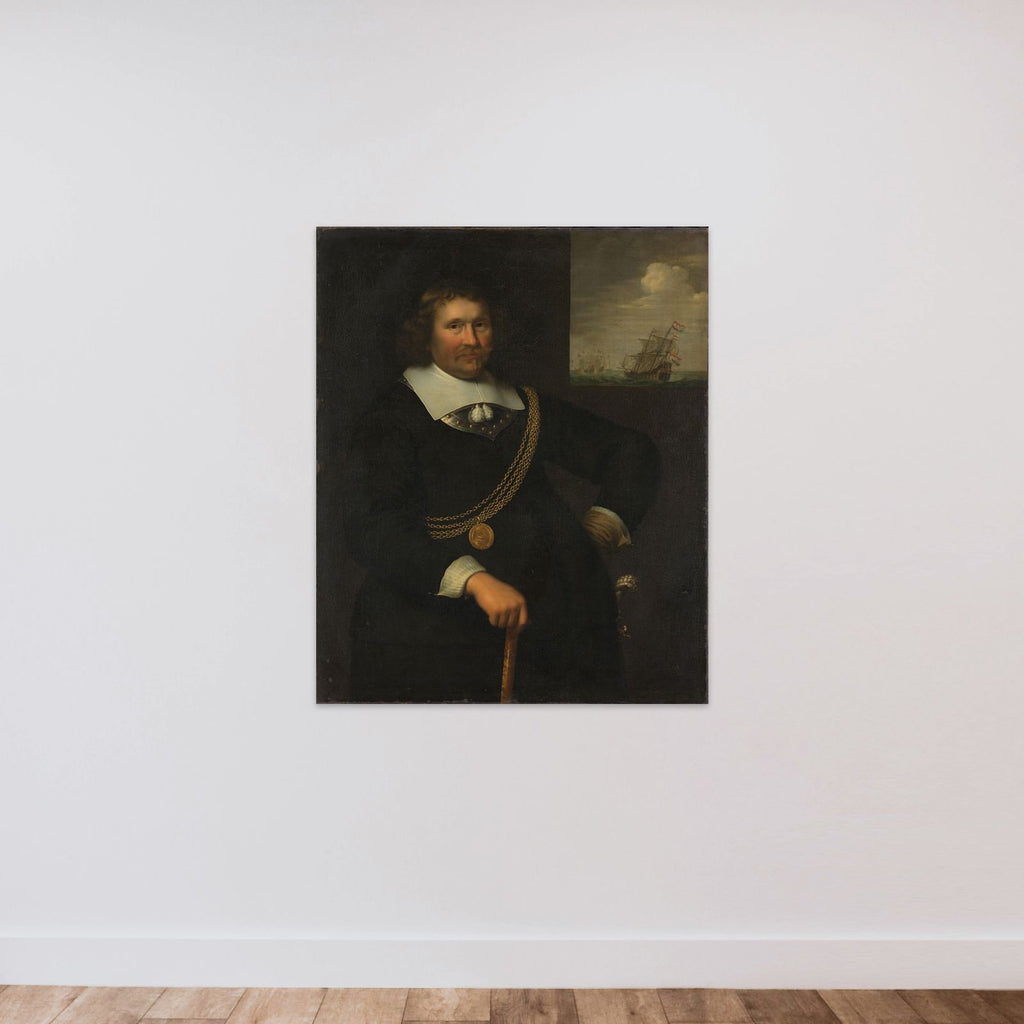 Portrait of Jan Cornelisz Meppel, Lieutenant-Admiral of Holland and West-Friesland unframed — shown to scale