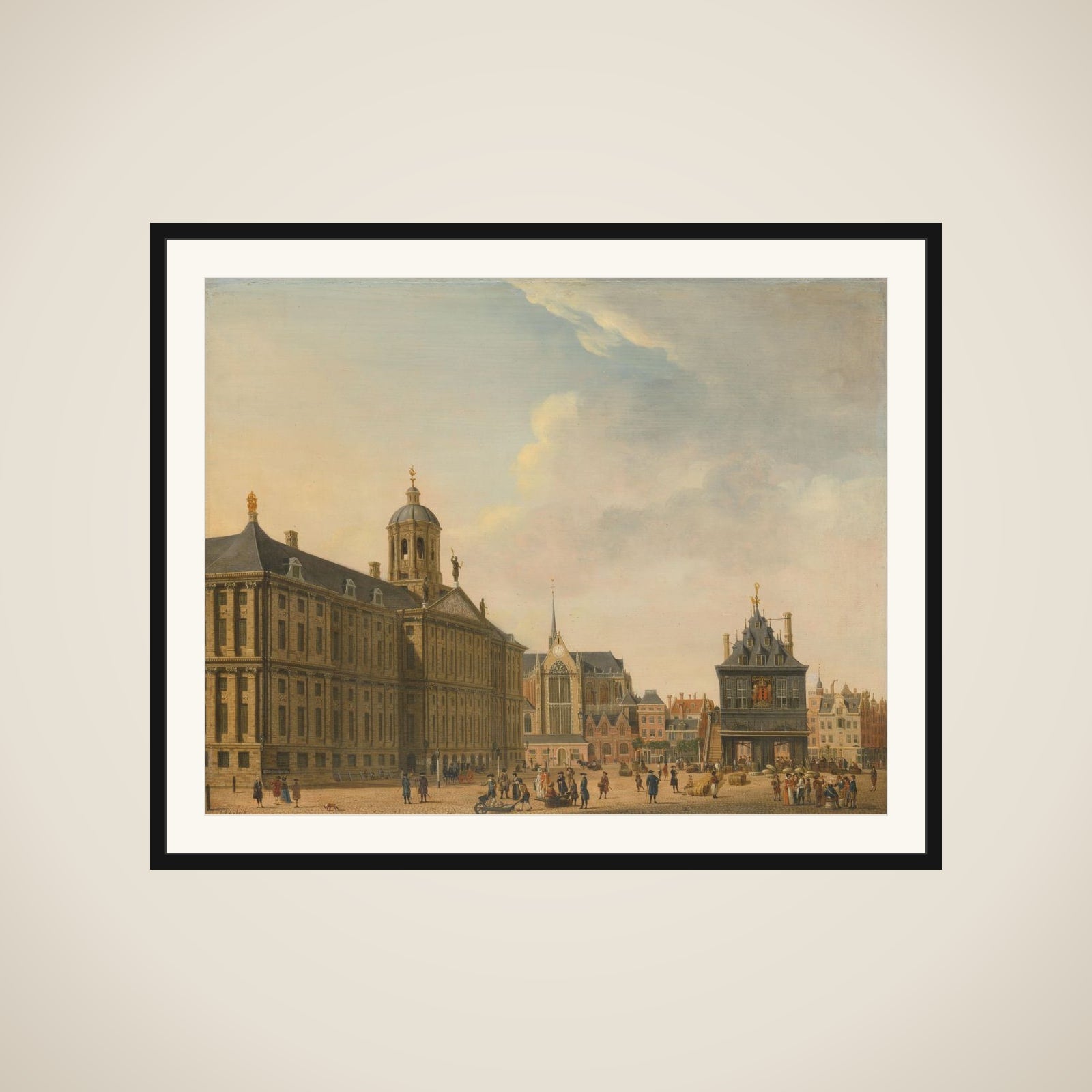 View of the Dam in Amsterdam framed