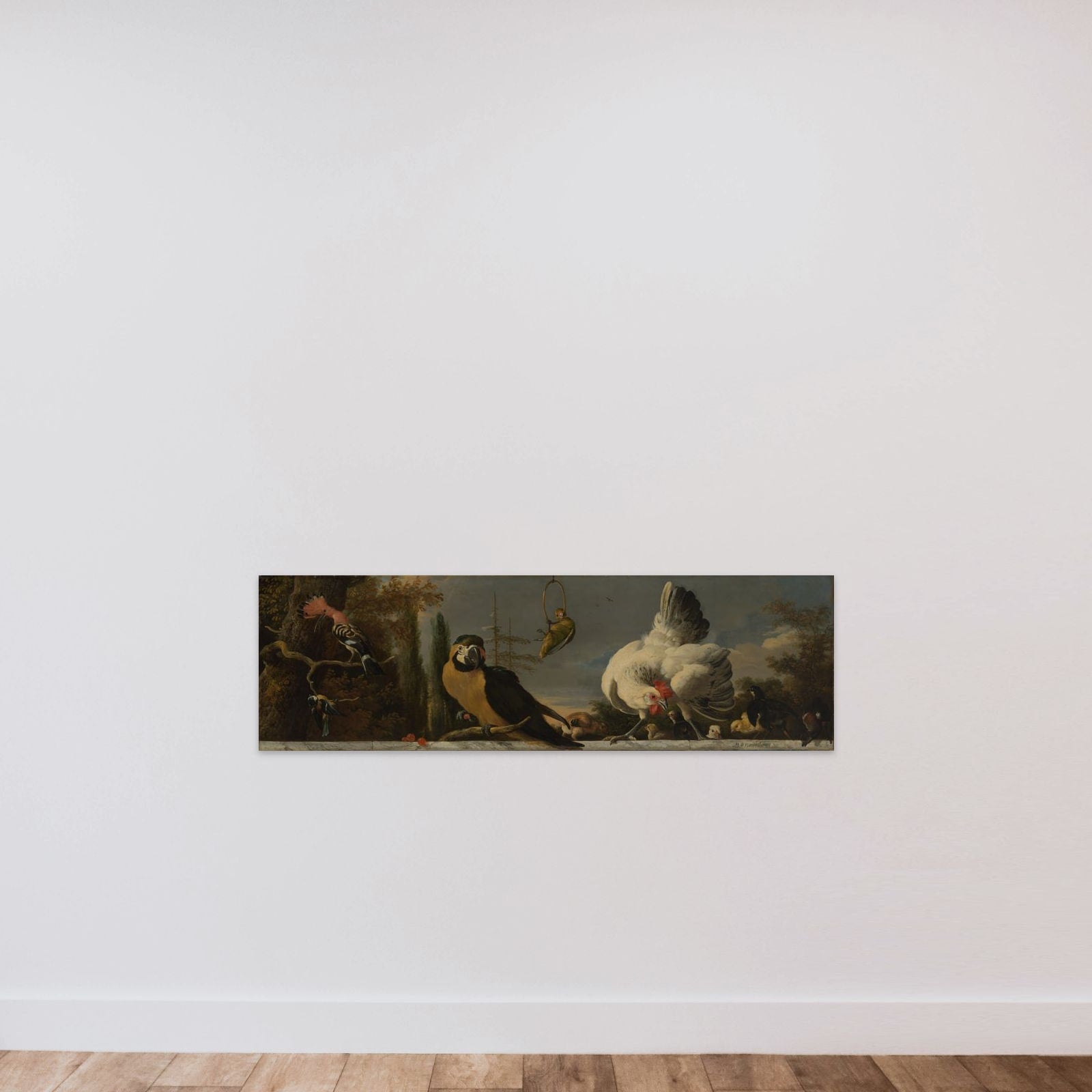 Birds on a Balustrade unframed — shown to scale
