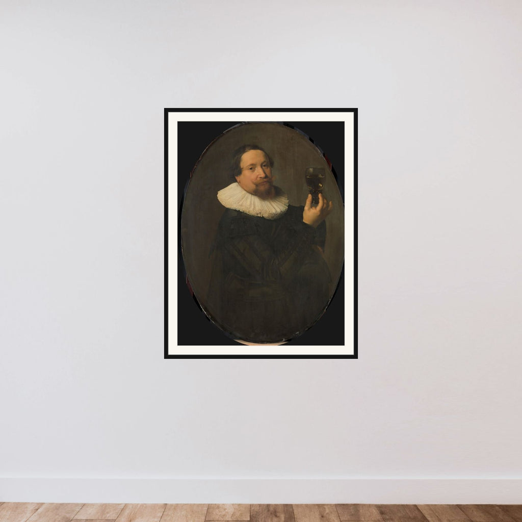 Maerten Rey (d. 1632), Wine Merchant and Steward of the Arquebusiers' Civic Guard framed — shown to scale