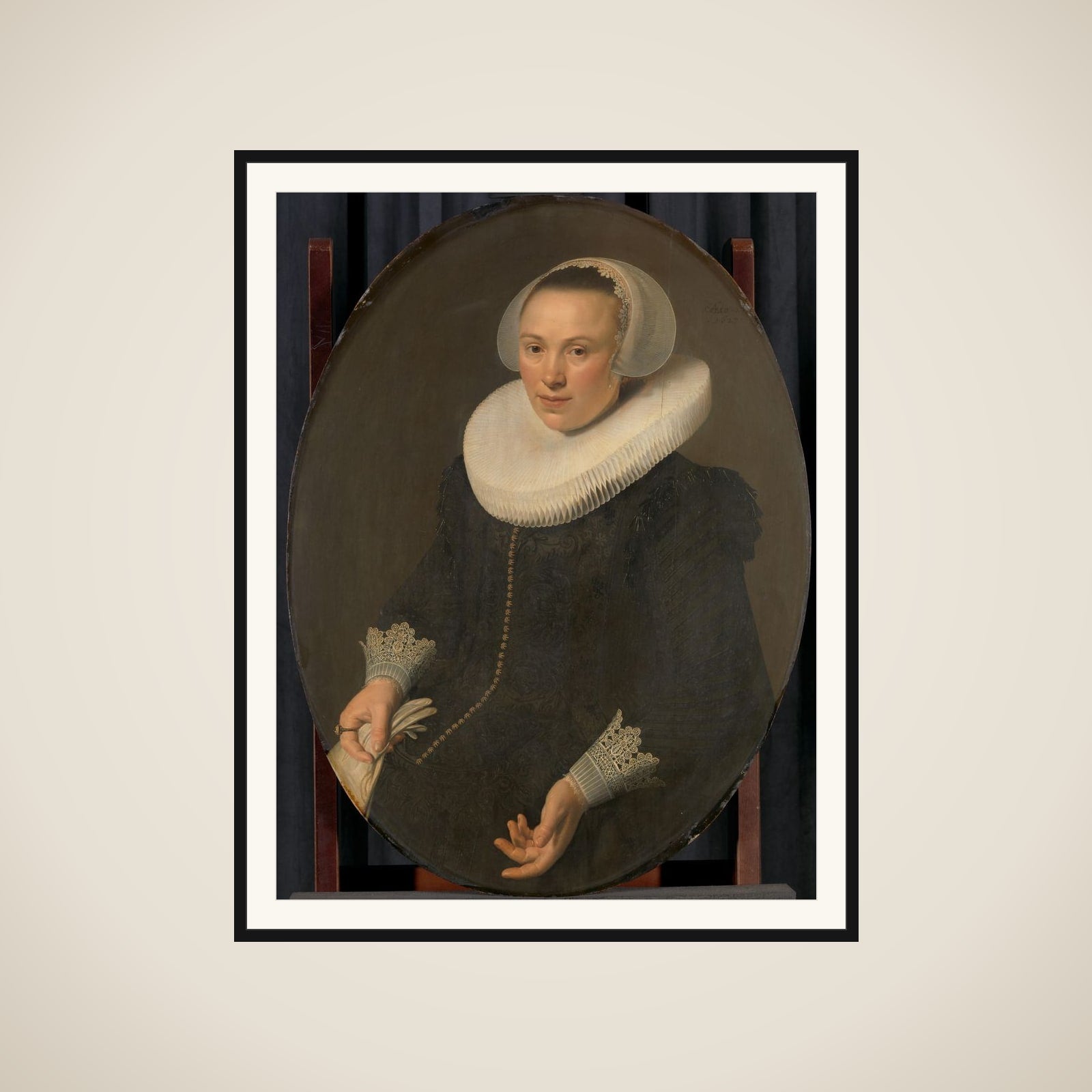 Portrait of Maria Joachimsdr. Swartenhont (1598-1631), Wife of Maerten Rey framed