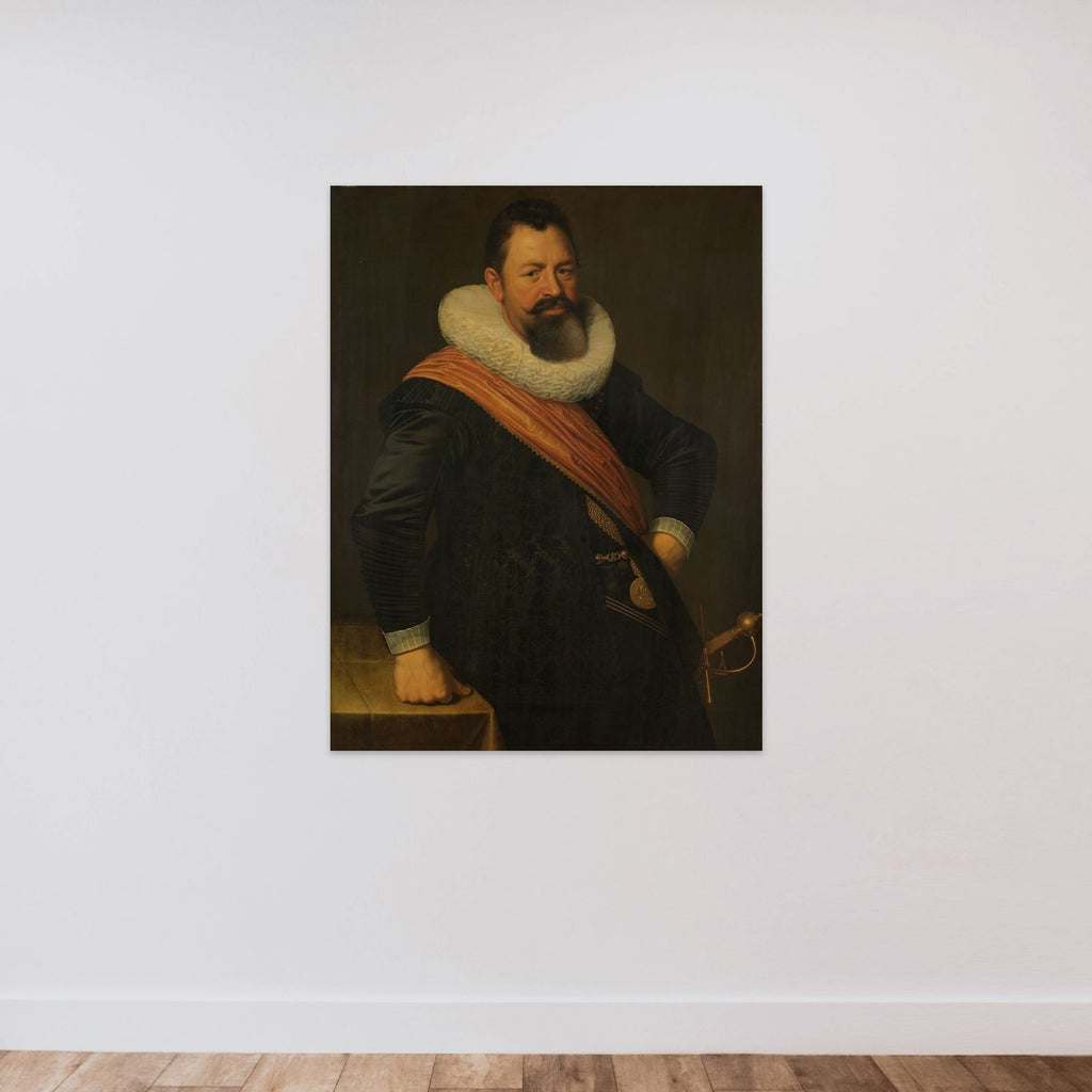 Jochem Hendricksz Swartenhont (1566-1627). Vice Admiral of Holland, Husband of Elisabeth Bas unframed — shown to scale