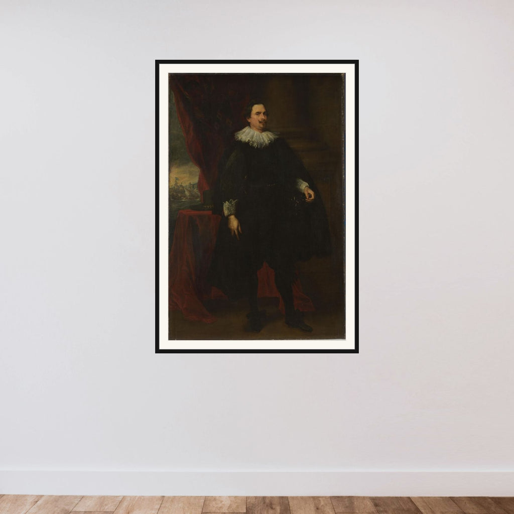 Portrait of a Male Member of the Van der Borcht Family framed — shown to scale