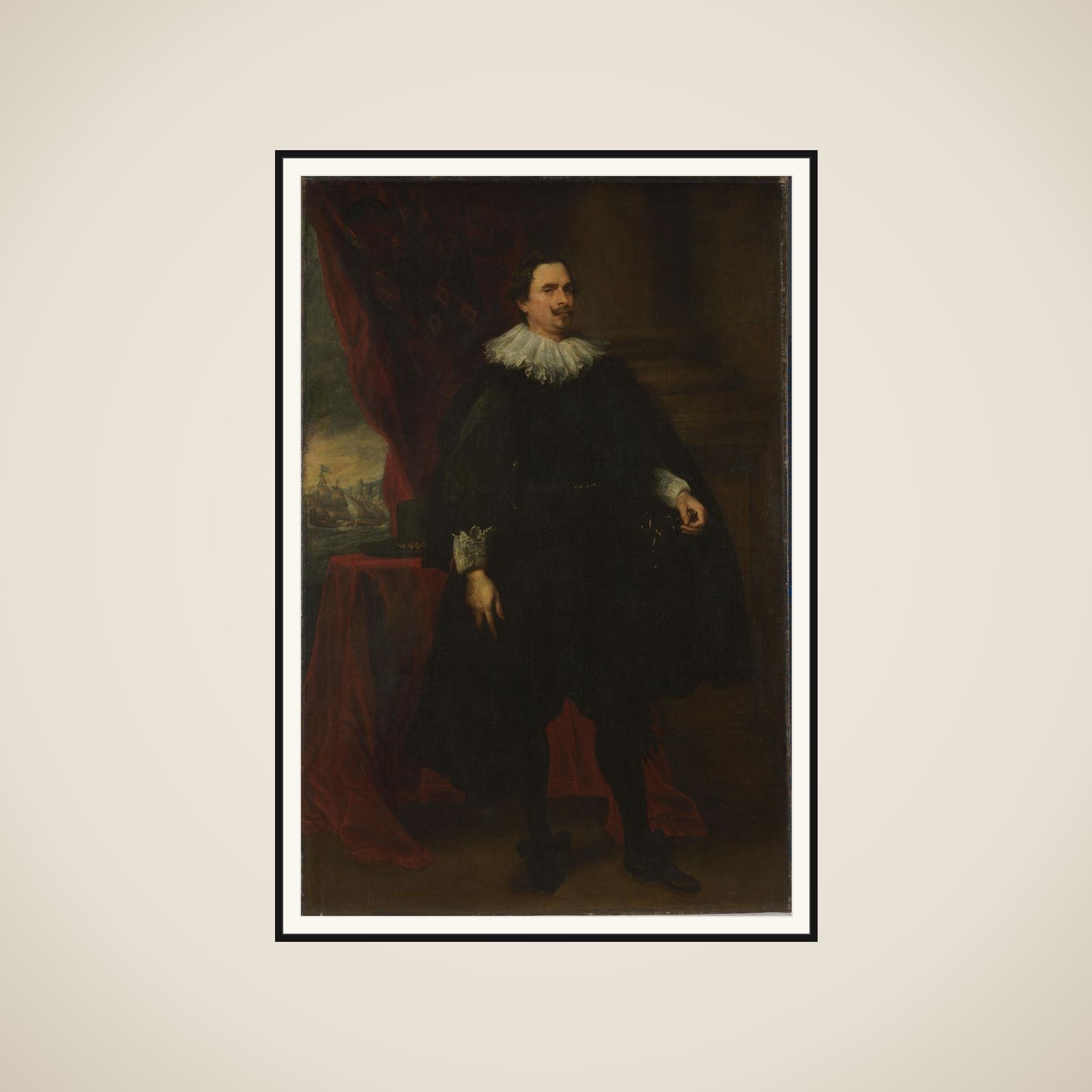 Portrait of a Male Member of the Van der Borcht Family framed