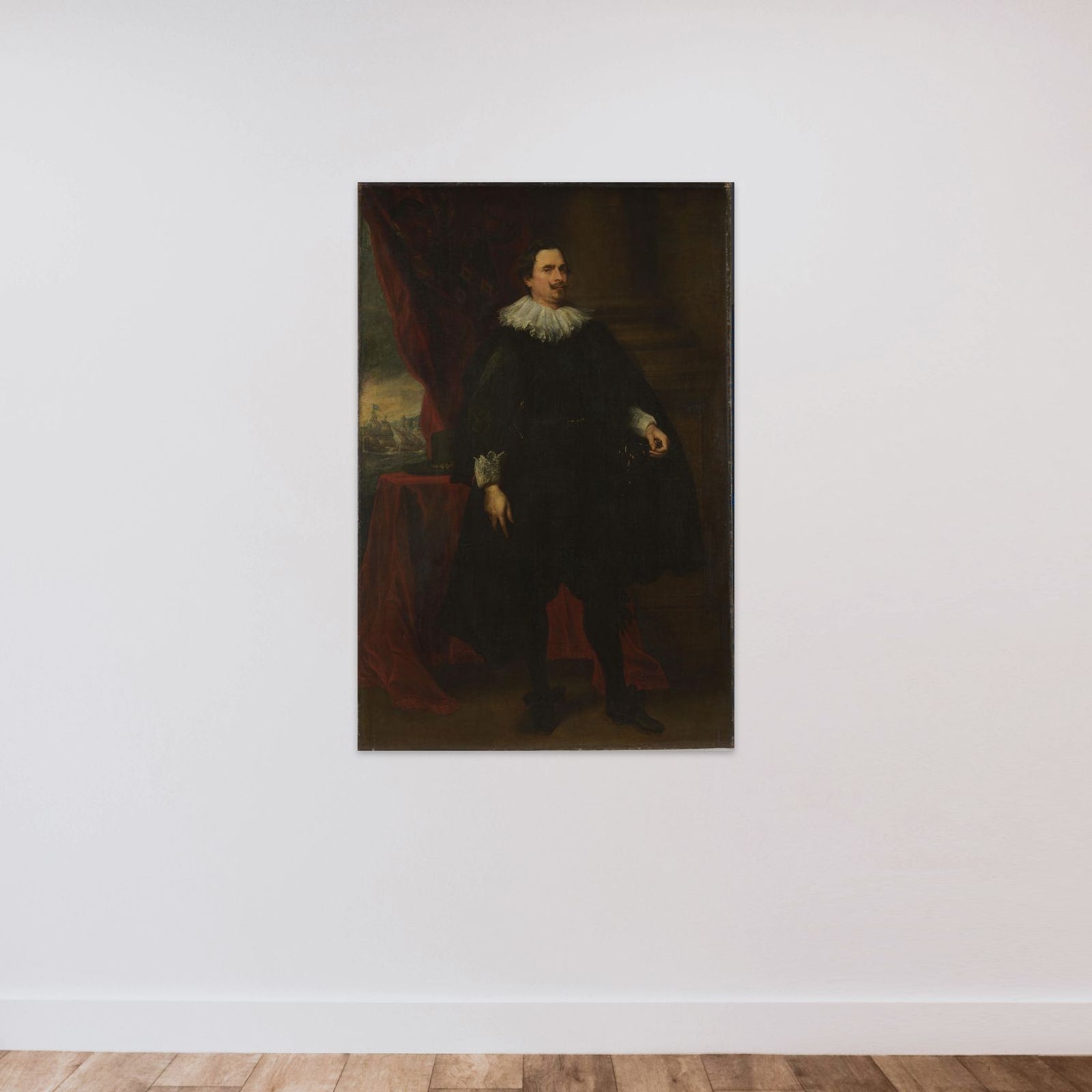 Portrait of a Male Member of the Van der Borcht Family unframed — shown to scale