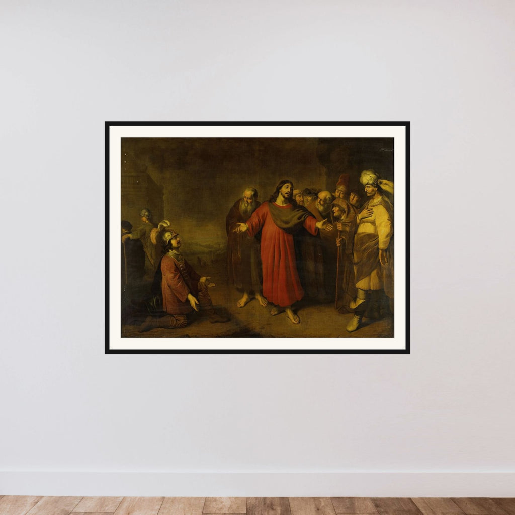Christ and the Centurion framed — shown to scale