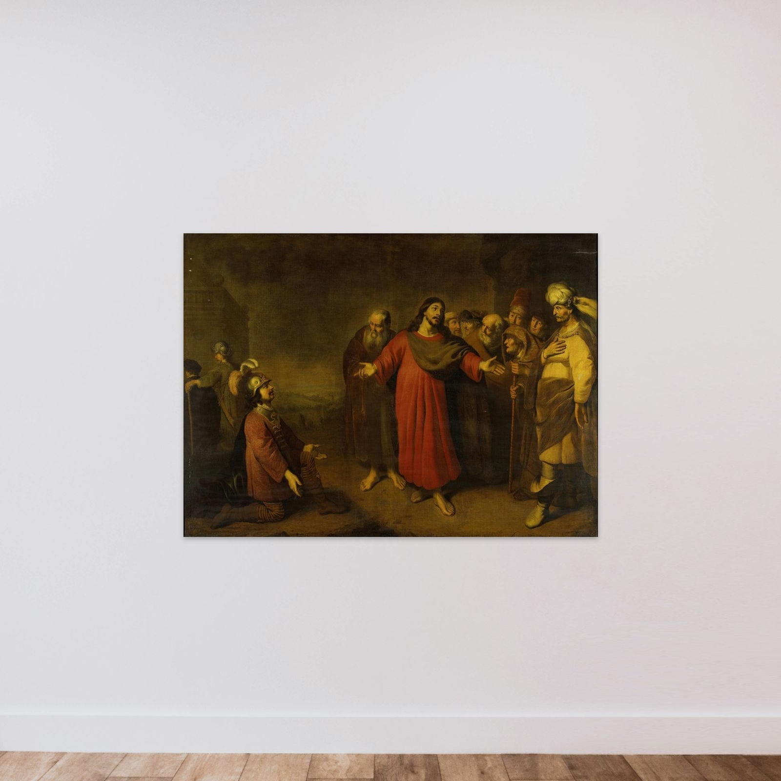 Christ and the Centurion unframed — shown to scale