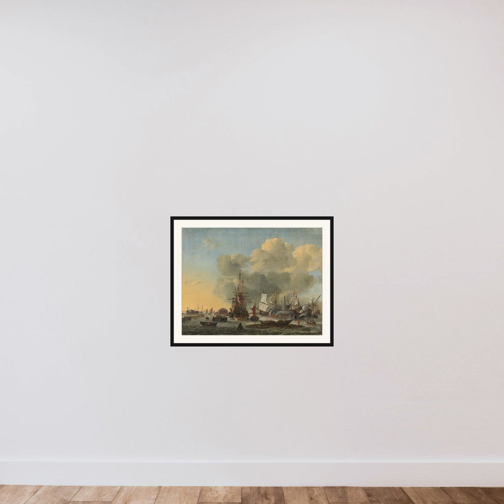 The Caulking of Ships at the Bothuisje on Het IJ in Amsterdam framed — shown to scale