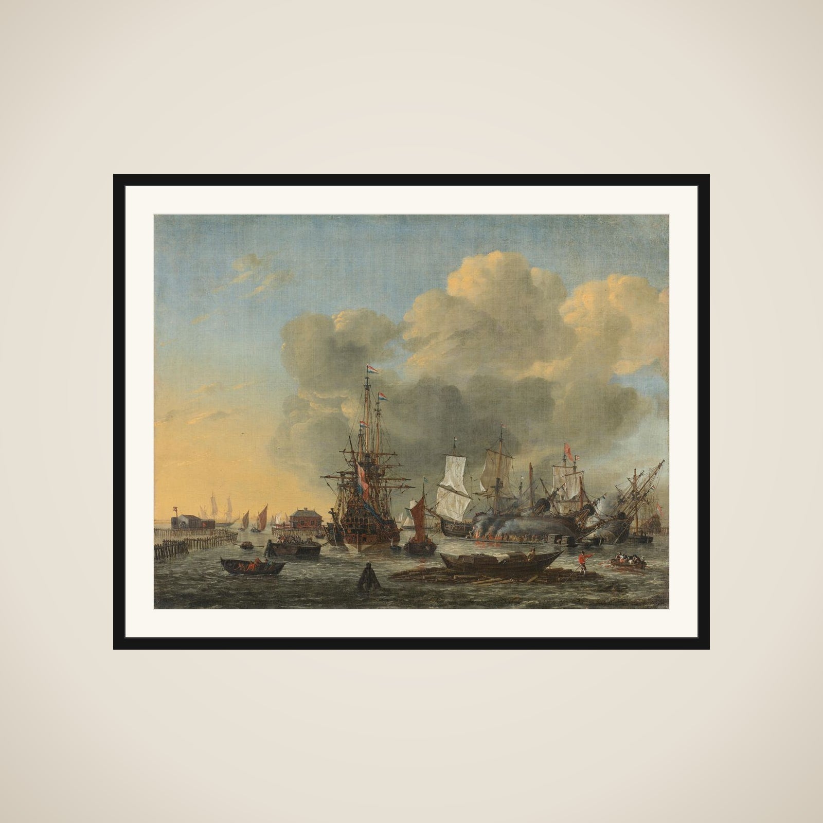 The Caulking of Ships at the Bothuisje on Het IJ in Amsterdam framed
