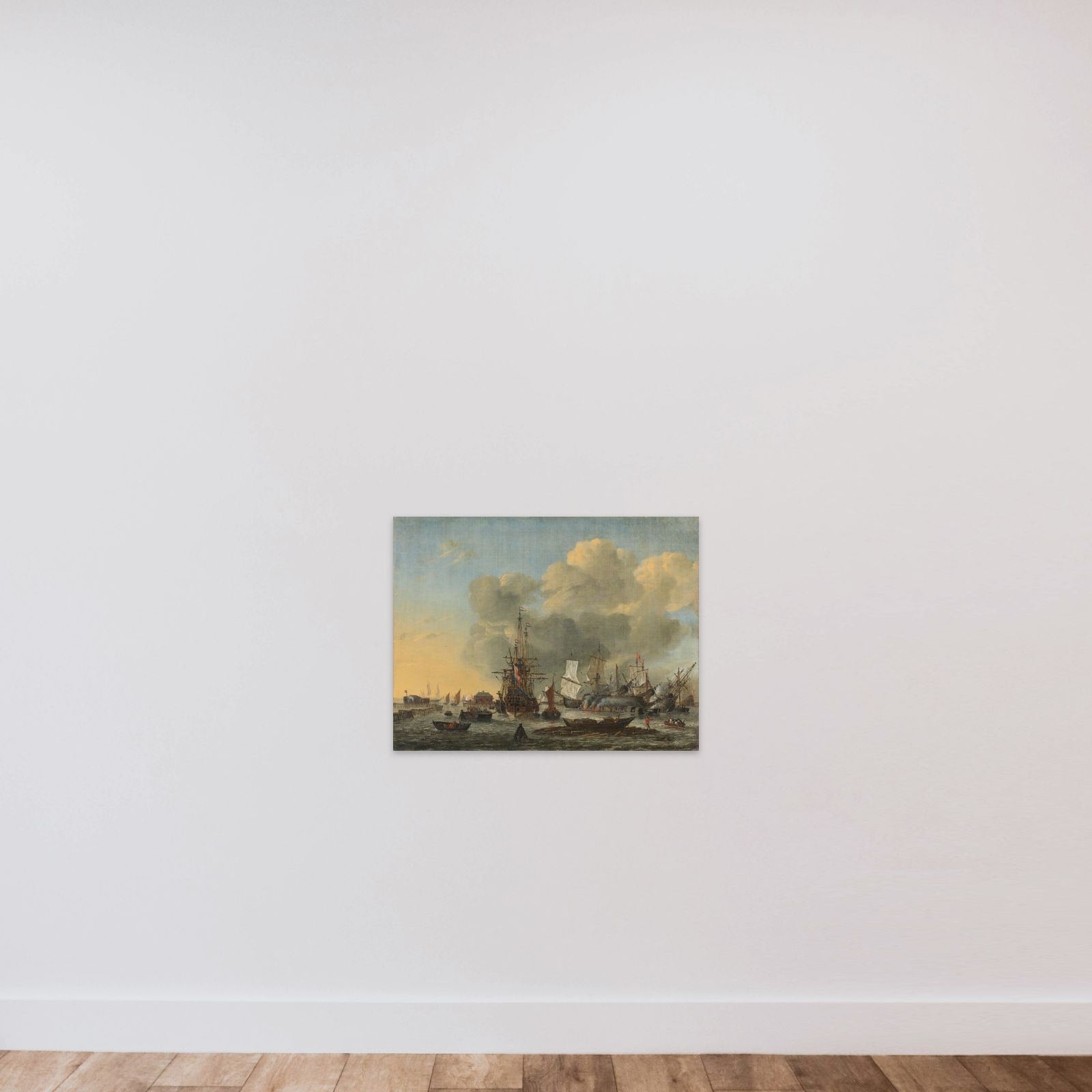 The Caulking of Ships at the Bothuisje on Het IJ in Amsterdam unframed — shown to scale
