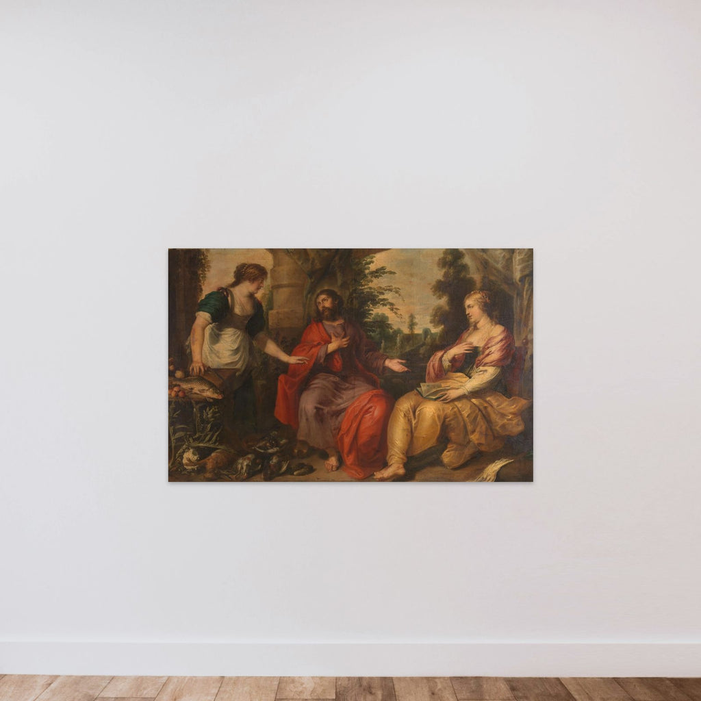 Christ with Martha and Mary unframed — shown to scale