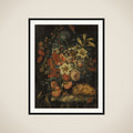 Still Life with Flowers and Fruit framed