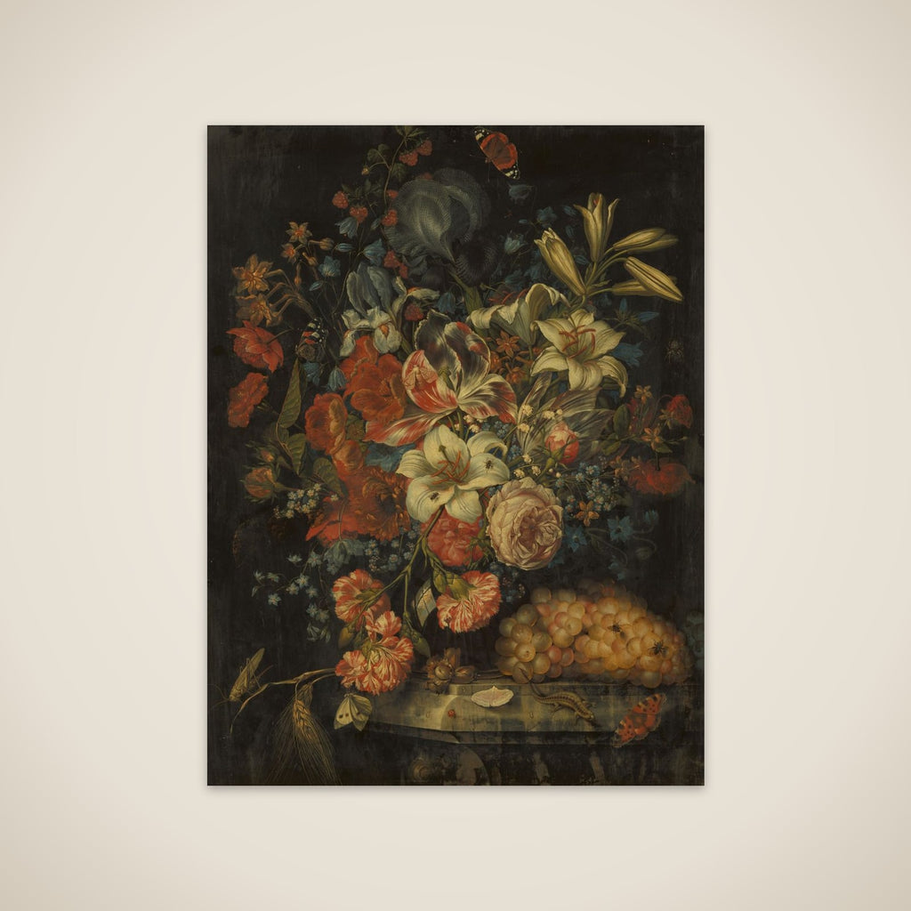 Still Life with Flowers and Fruit unframed print