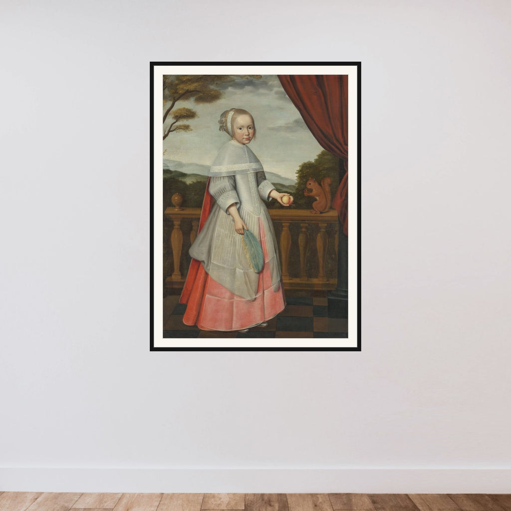 Portrait of Elisabeth van Oosten (1660-1714), as a Child framed — shown to scale