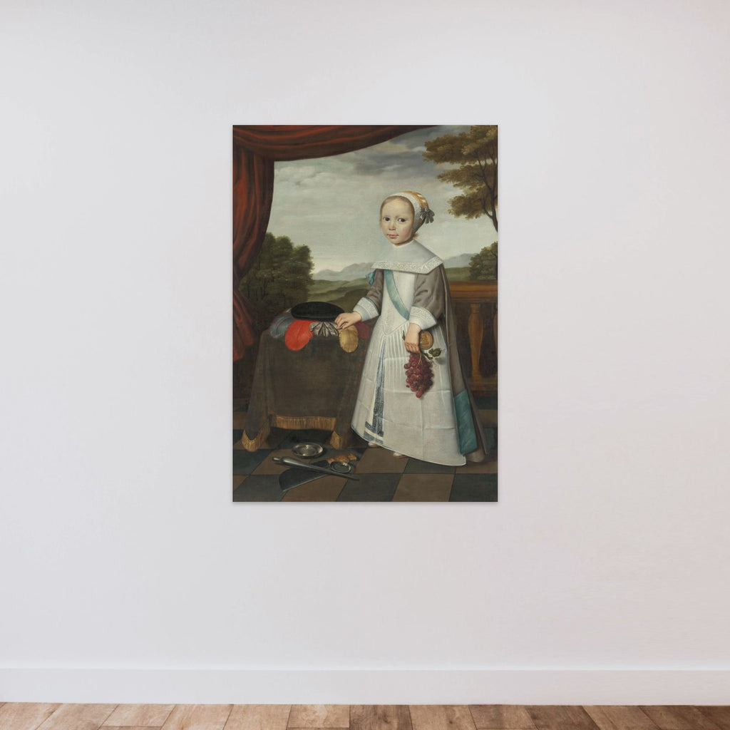 Portrait of Johannes van Rees (1662-1690/91), Half Brother of Elisabeth van Oosten, as a Child unframed — shown to scale