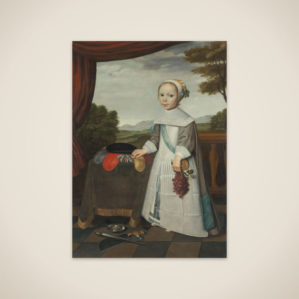 Portrait of Johannes van Rees (1662-1690/91), Half Brother of Elisabeth van Oosten, as a Child unframed print