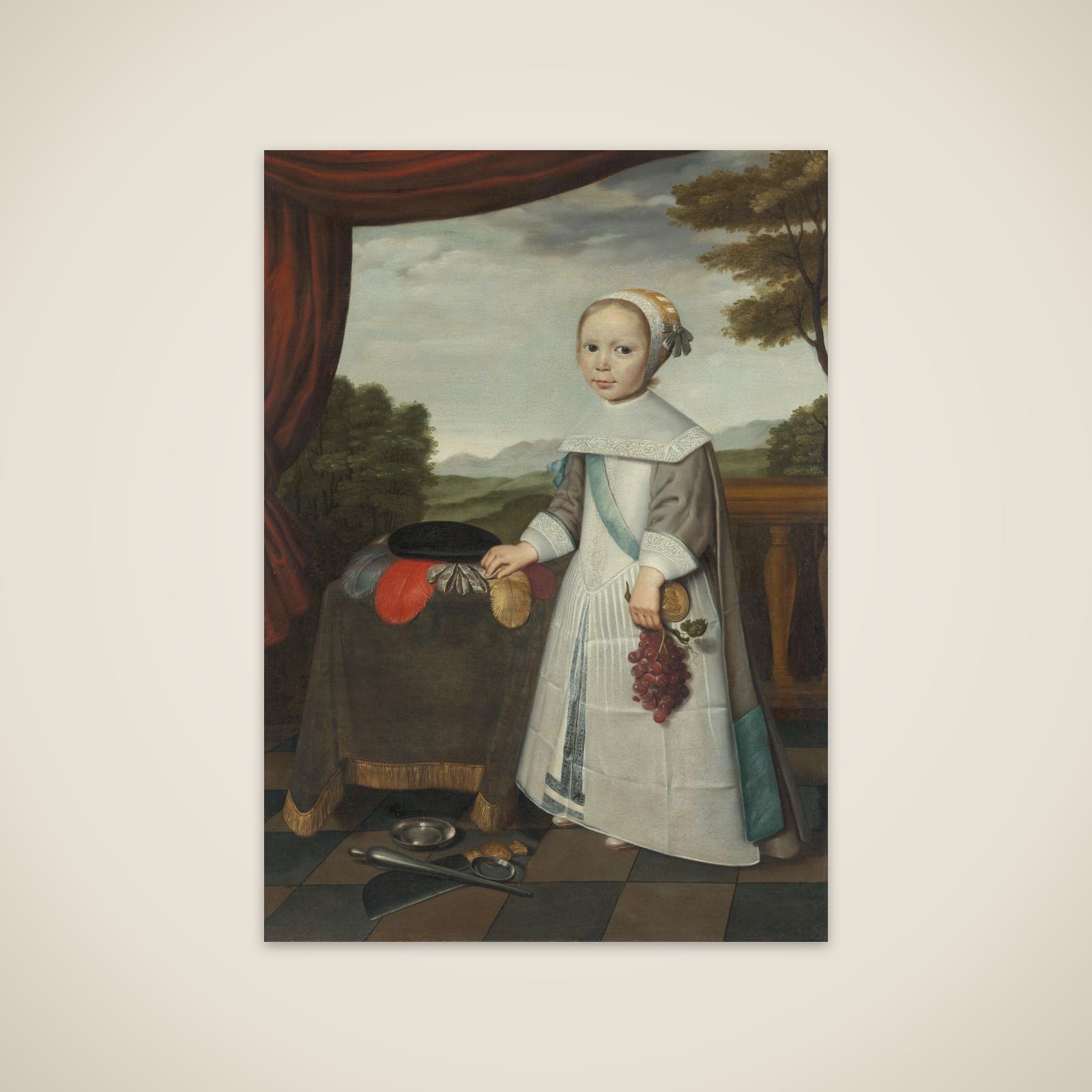 Portrait of Johannes van Rees (1662-1690/91), Half Brother of Elisabeth van Oosten, as a Child unframed print