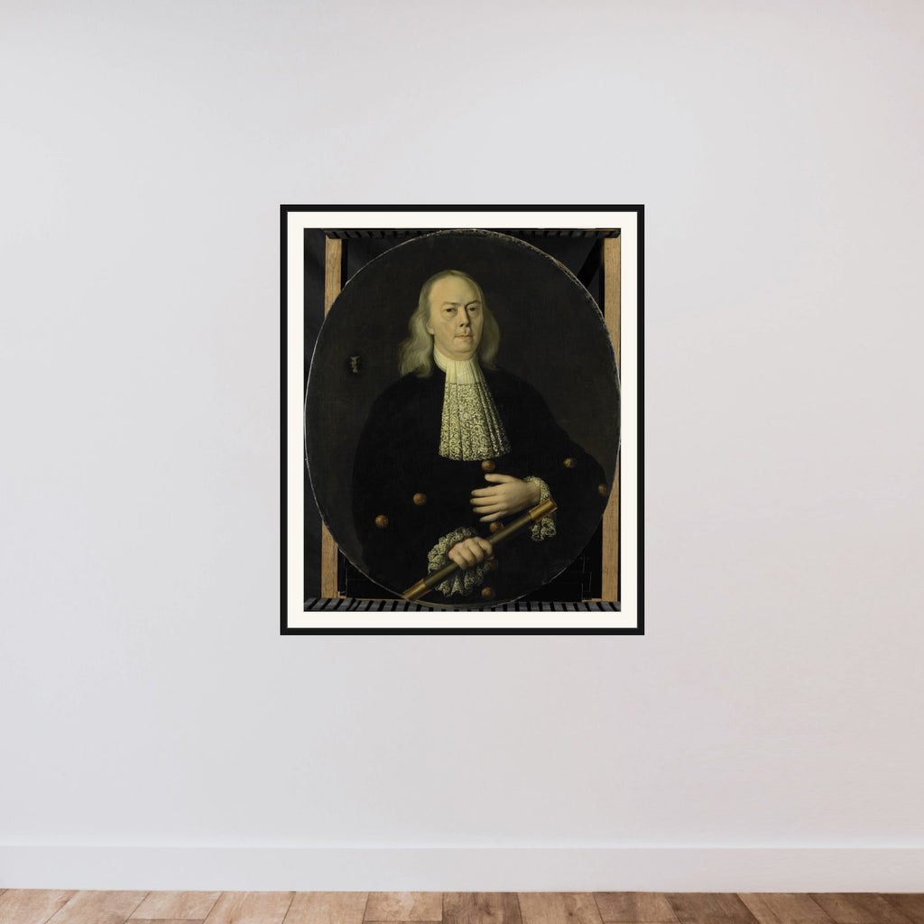 Portrait of Abraham van Riebeeck (1653-1713) framed — shown to scale