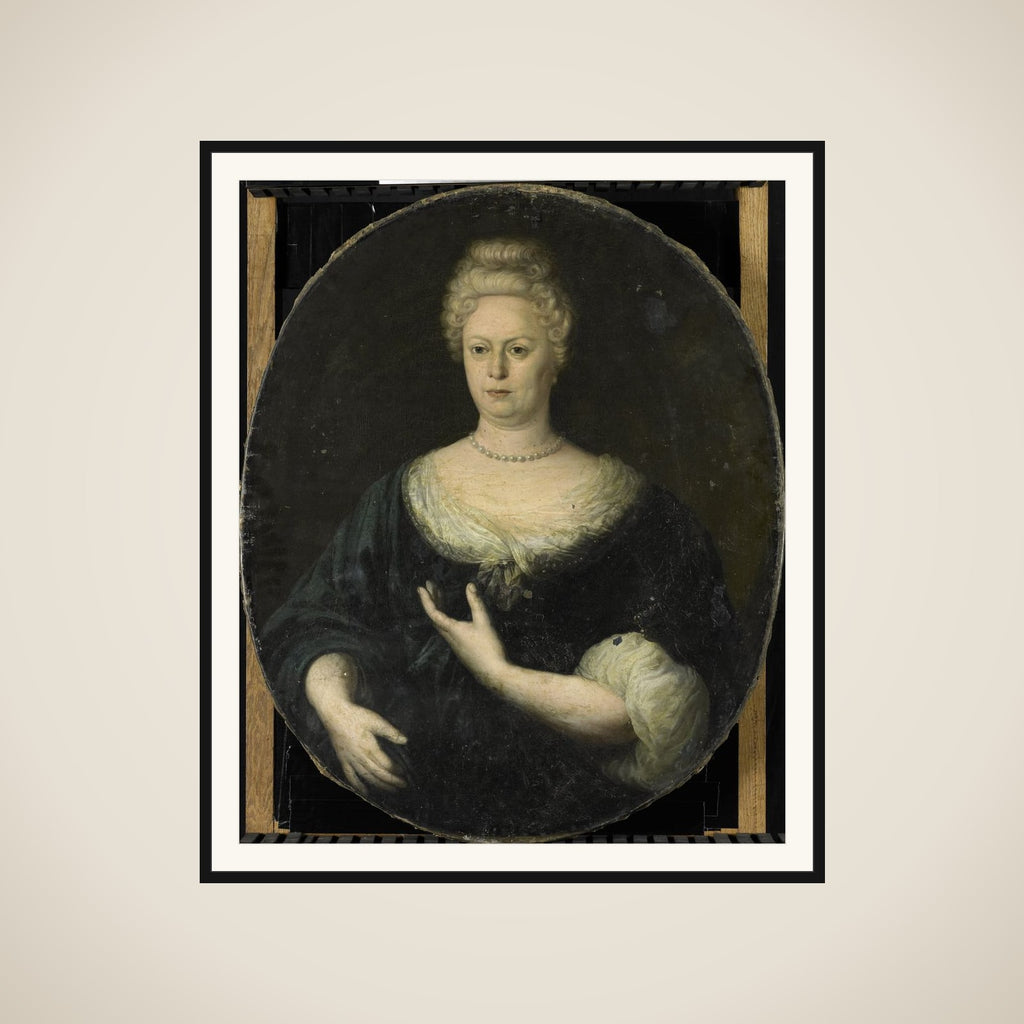 Portrait of Elisabeth van Oosten (1660-1714). Wife of Abraham van Riebeeck framed