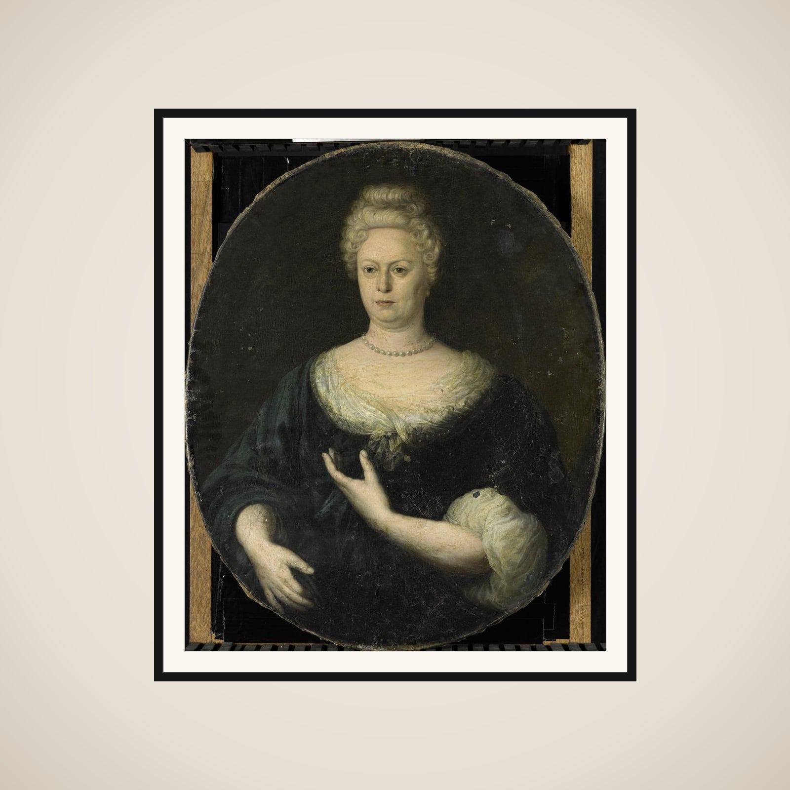 Portrait of Elisabeth van Oosten (1660-1714). Wife of Abraham van Riebeeck framed