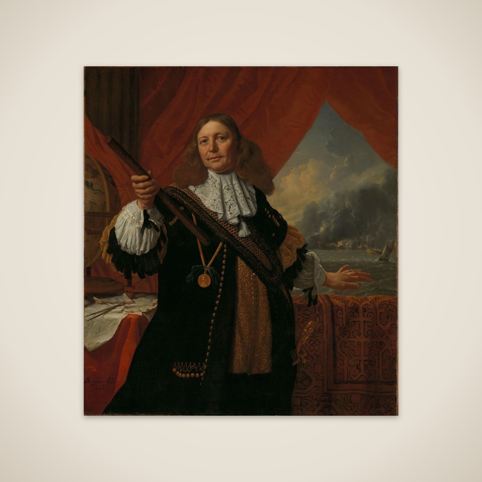 Johan de Liefde (ca. 1619-73), Vice-Admiral unframed print