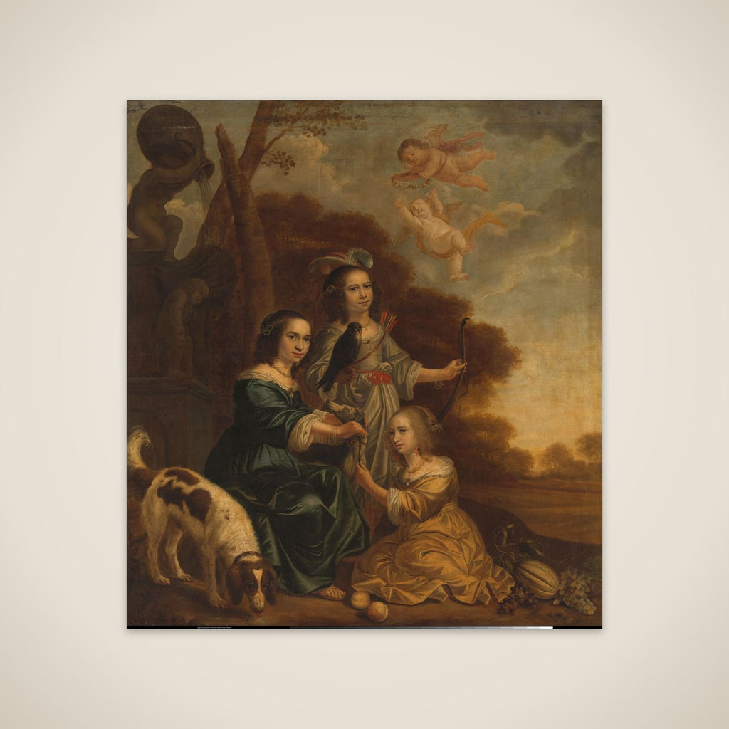 Portrait of Geertruyt, Margriet and Anna Delff, the Artist's Daughters (Portrait of three Little Girls in a Landscape) unframed print