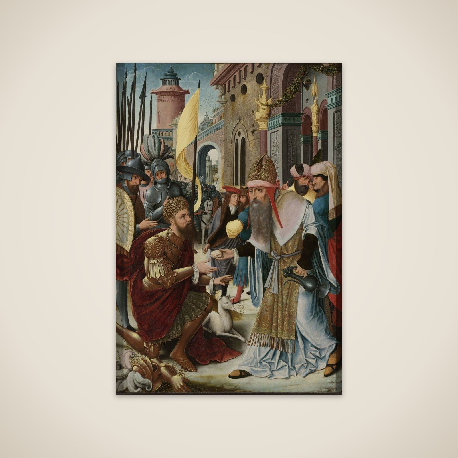 Left Wing of an Altarpiece with the Meeting of Abraham and Melchizedek unframed print