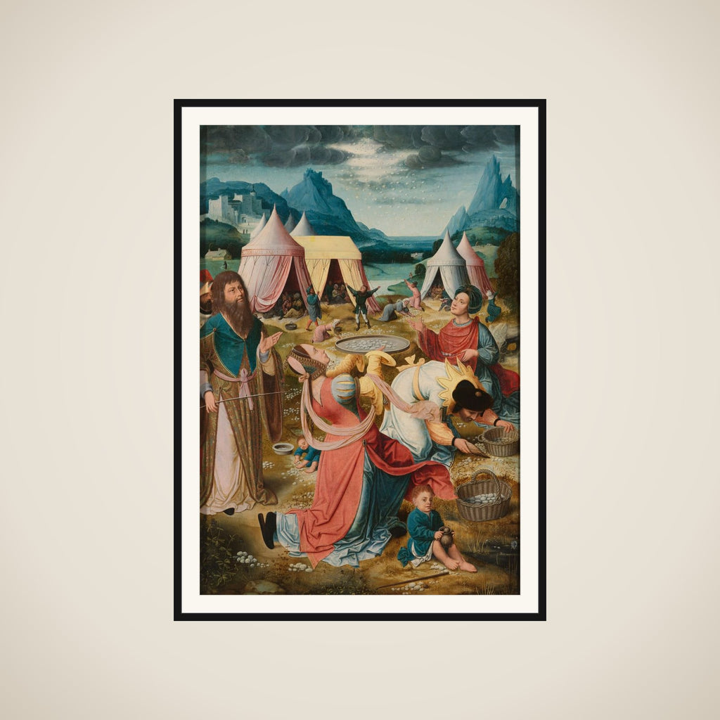 Right Wing of an Altarpiece with the Israelites Gathering Manna framed