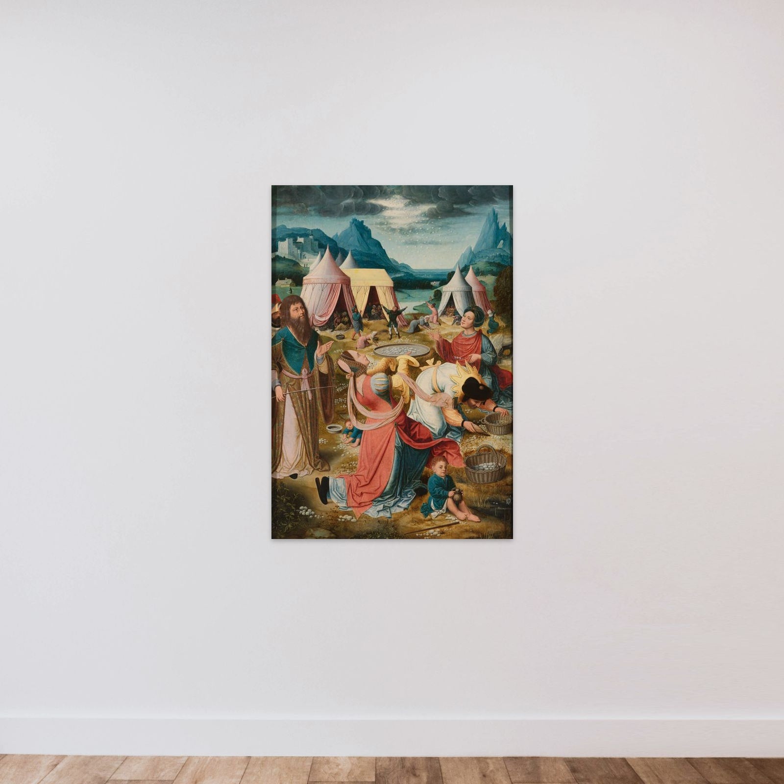 Right Wing of an Altarpiece with the Israelites Gathering Manna unframed — shown to scale
