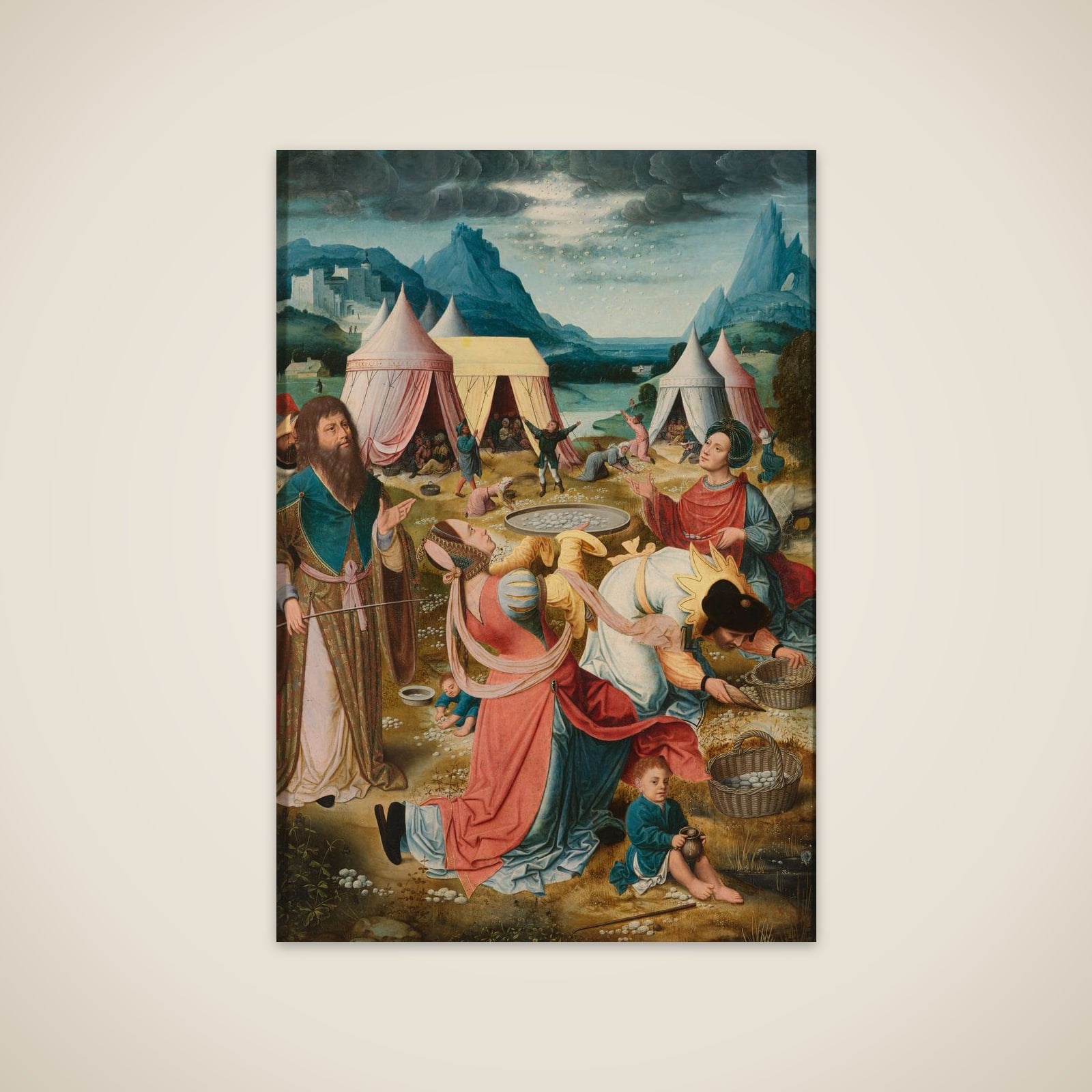 Right Wing of an Altarpiece with the Israelites Gathering Manna unframed print