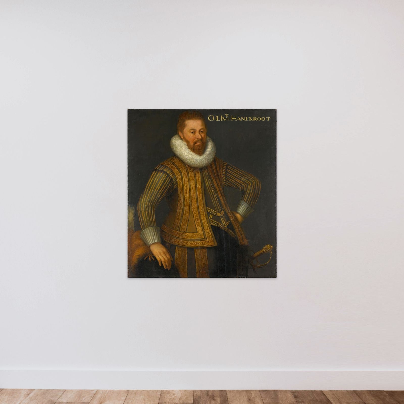 Portrait of Eberhardt Hanekrodt (?-1637) unframed — shown to scale