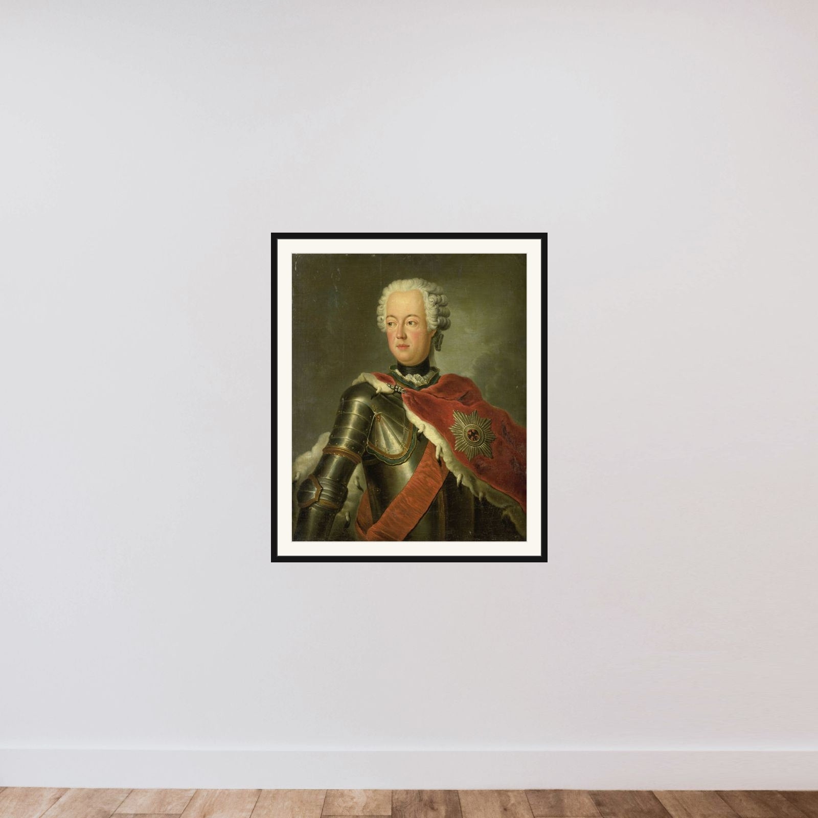 Portrait of August Wilhelm (1722-1758) framed — shown to scale